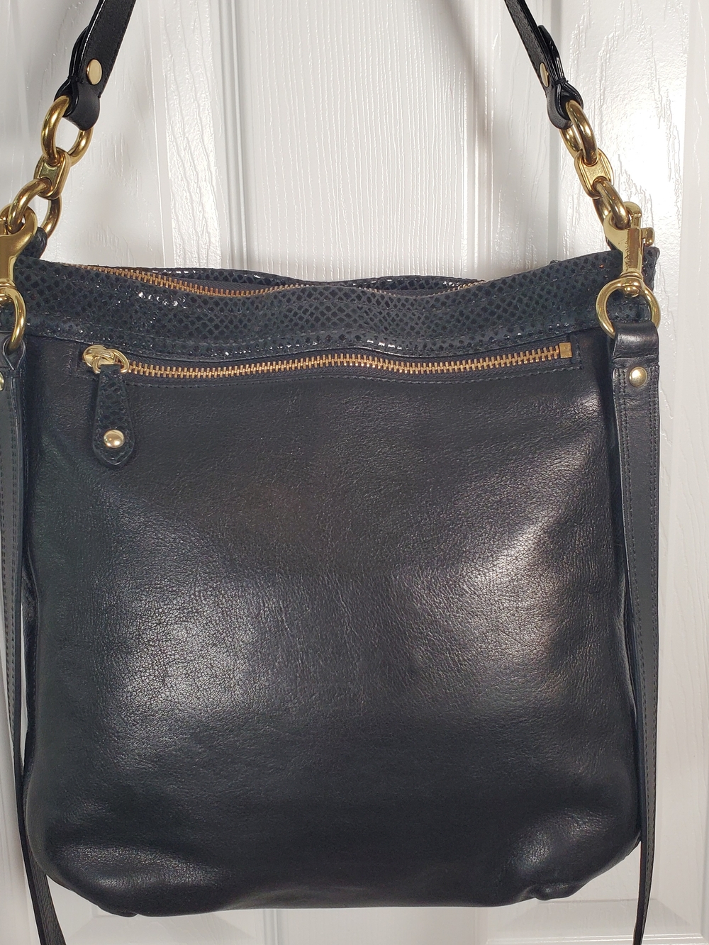 Coach - Ashley - Leather - Hippie Crossbody / Shoulder Bag - Black - F20114 - Picture 16 of 17